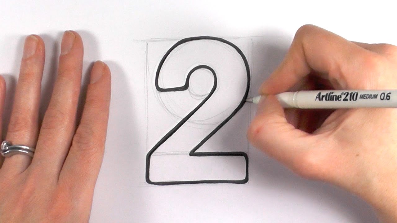 1280x720 How To Draw A Cartoon Number 2