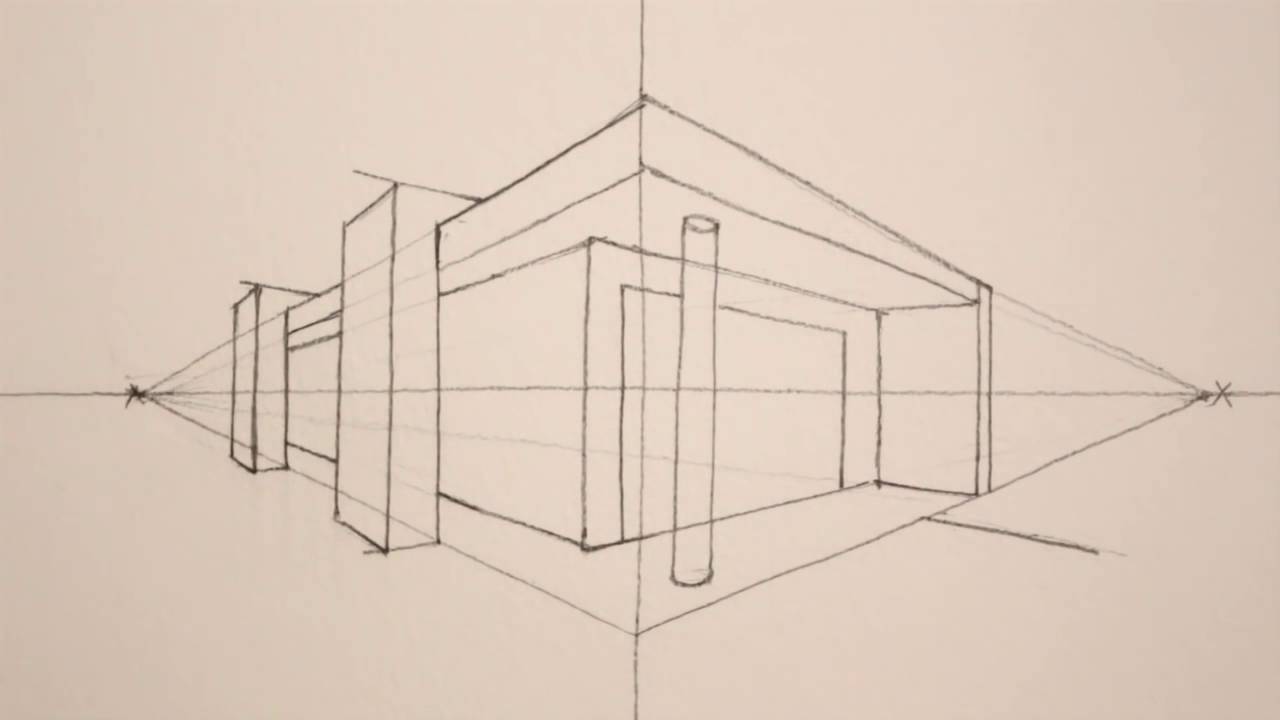 2 Point Perspective House Drawing at GetDrawings | Free download