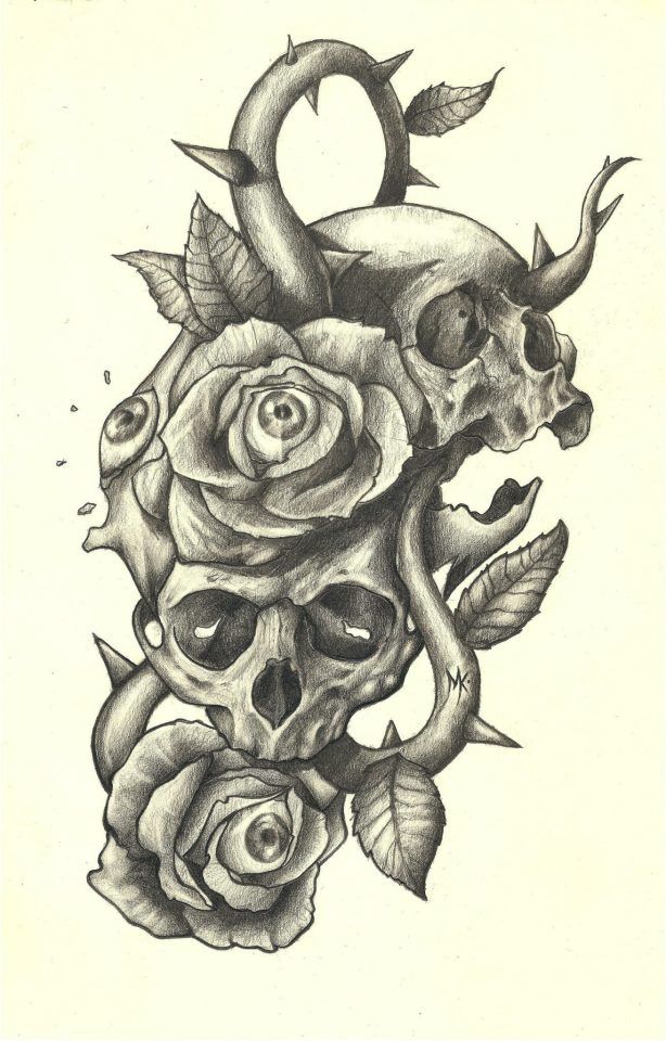 614x960 2 Skulls, 2 Roses Art Inspiration