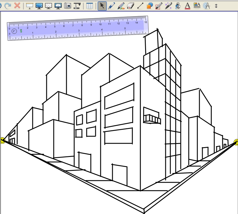 802x724 This Is Another 2 Point Perspective Drawing Of Some Buildings