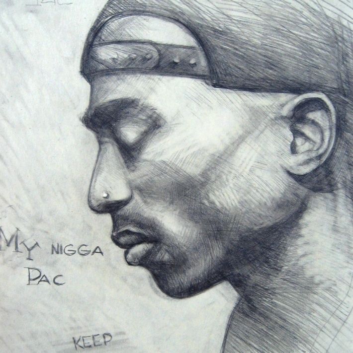 710x711 My Sketch Of Tupac By Dmitriy Pogorelov, Via Behance
