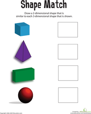 301x378 Matching Shapes 3d To 2d Worksheet
