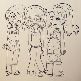 3 Girls Drawing at GetDrawings | Free download