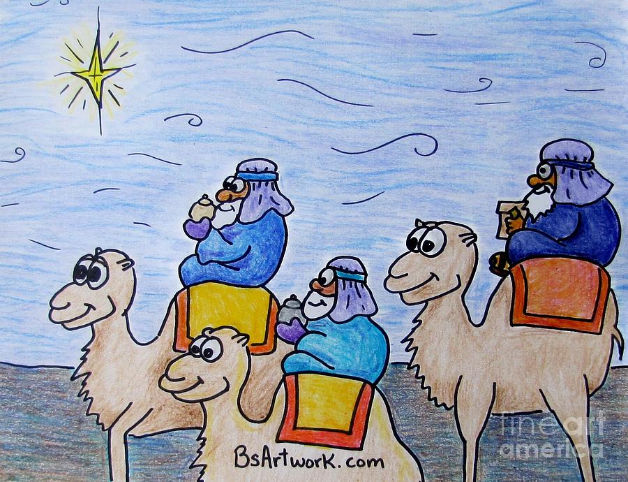 900x690 Wise Men Drawing By Bruce Semon