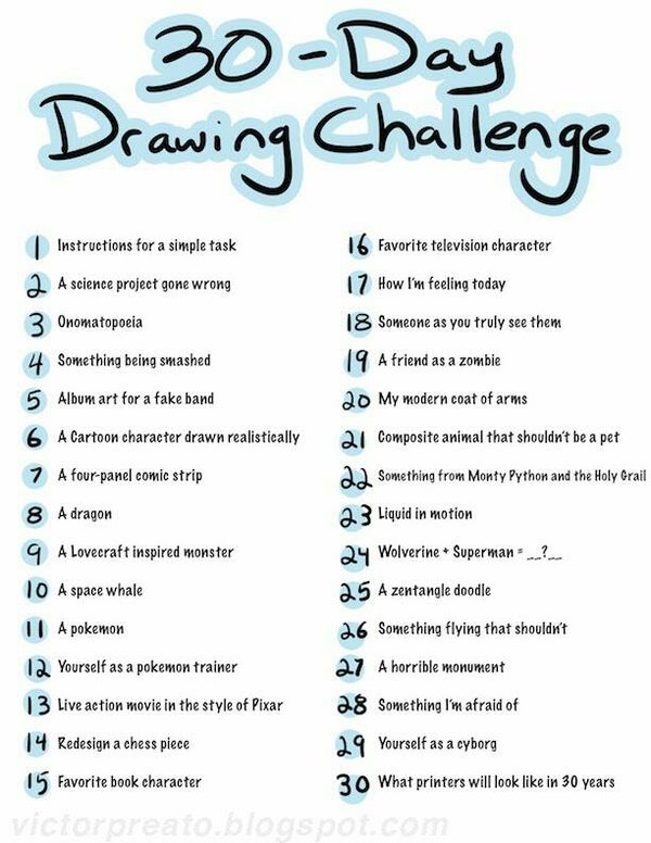600x776 30 Day Drawing Challenge By Hellohannah265