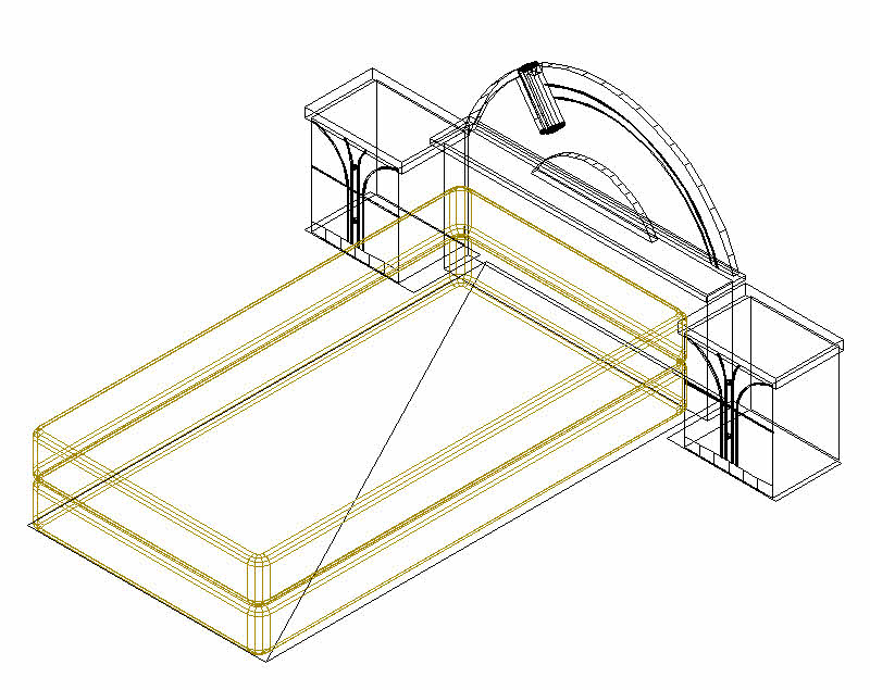 800x635 Dual Cabinet Single Bed 3d Drawings, Autocad Drawing, Autocad Dwg
