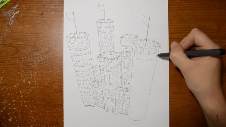 3d Castle Drawing at GetDrawings | Free download