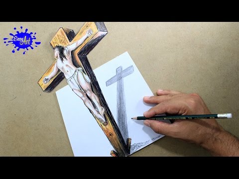 480x360 Drawing Jesus On The Cross 3d How To Draw Jesus Semana Santa