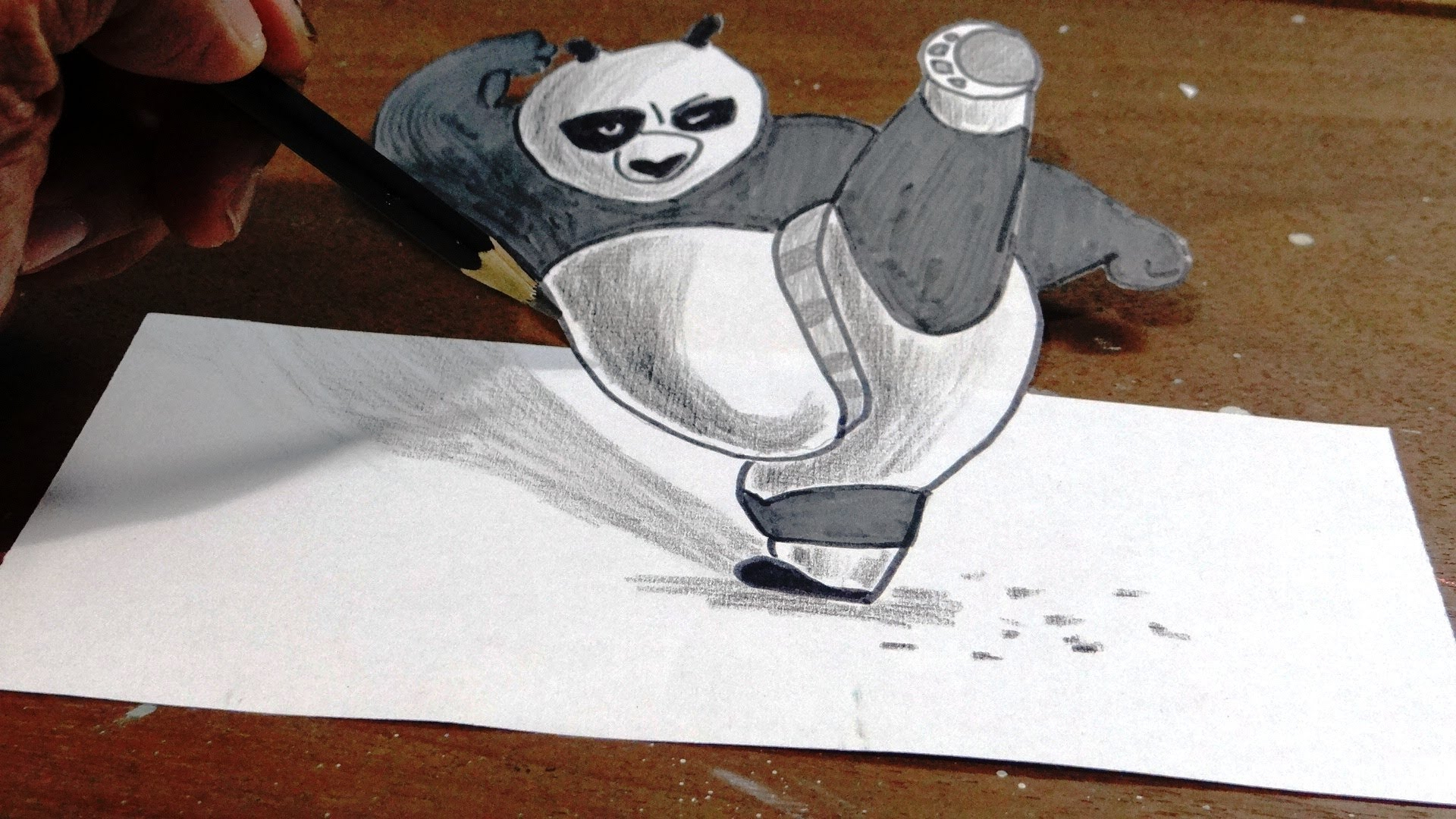 1920x1080 Three Dimensional Sketch Made By Pencil How To Draw Kung Fu Panda