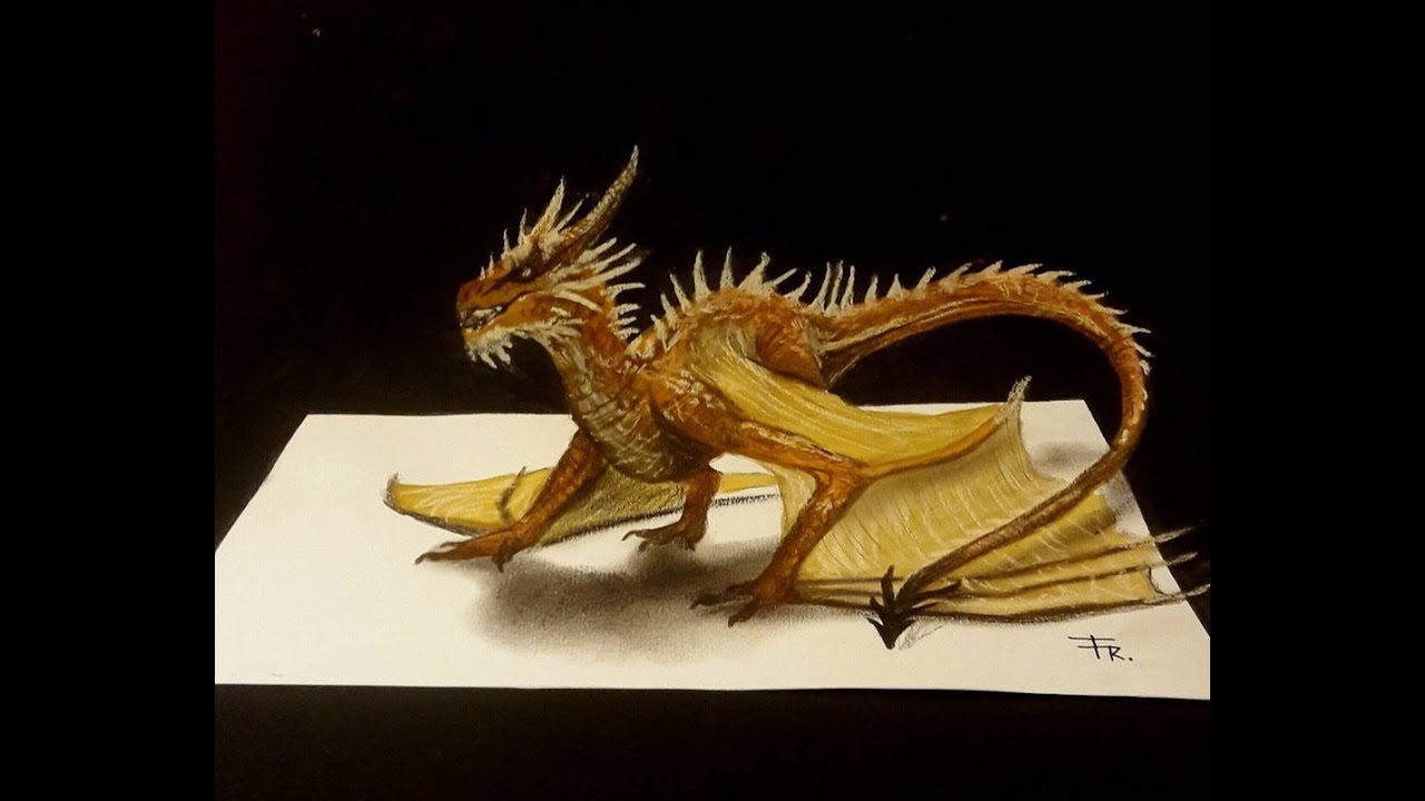 1280x720 Drawing A 3d Dragon
