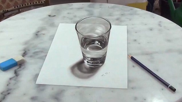 636x358 Amazing 3d Drawing Will Have You Believing This Glass Is Real
