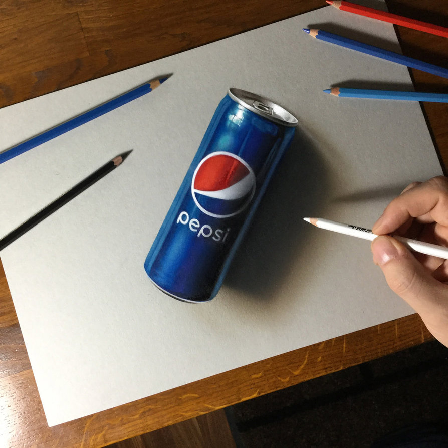 894x894 3d Drawing Pepsi Can By Marcellobarenghi