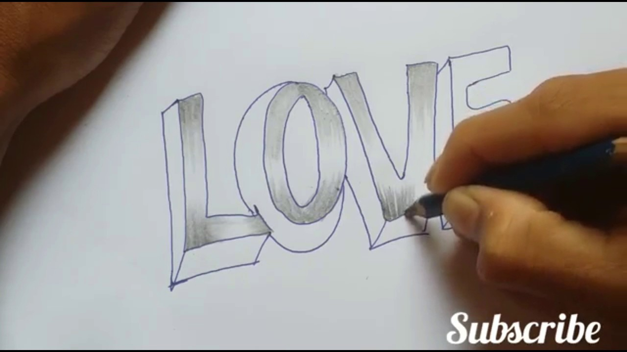 1280x720 How To Draw 3d Letters Love How To Draw 3d Letters
