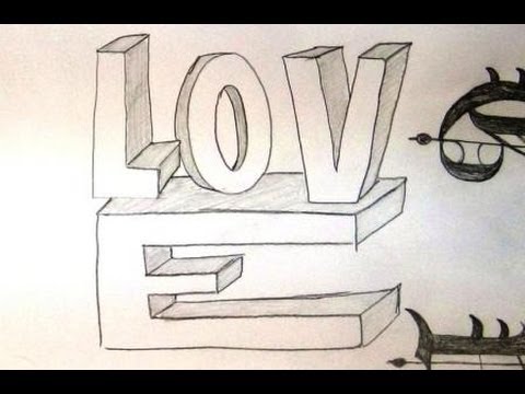 480x360 How To Draw Love In 3d Style 3d Letters Drawing Tutorial