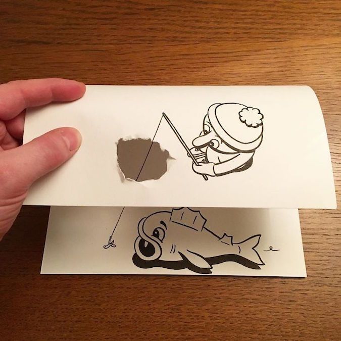 675x675 Artist Brings His Drawings To Life Using Simple Paper Folds