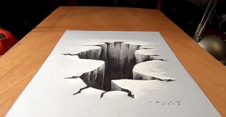 773x400 Drawing 3d Hole On White Paper (Video) Cool Boomsbeat