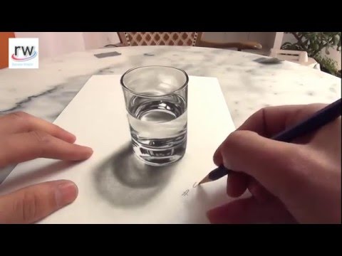 480x360 3d Drawing A Realistic Glass Of Water Amazing Illusion Anamorphic