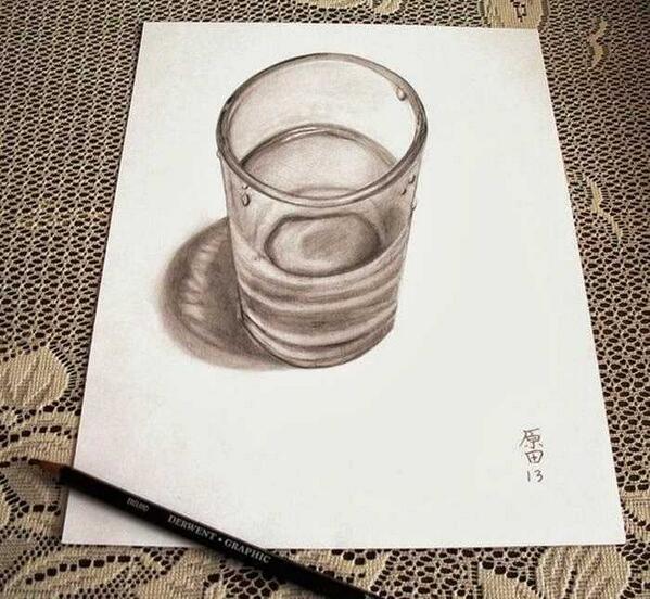 599x552 Amazing Drawings On Twitter Its Not A Glass Of Water, Its A 3d