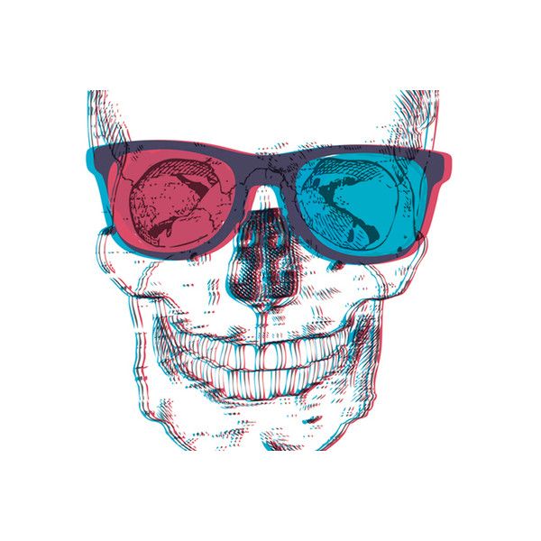 600x600 3dm Skull, Skeleton, Red And Blue, Glasses. Liked On Polyvore