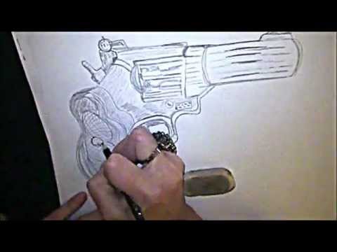 480x360 How To Draw A Gun In 3d !!! By~ Madonna