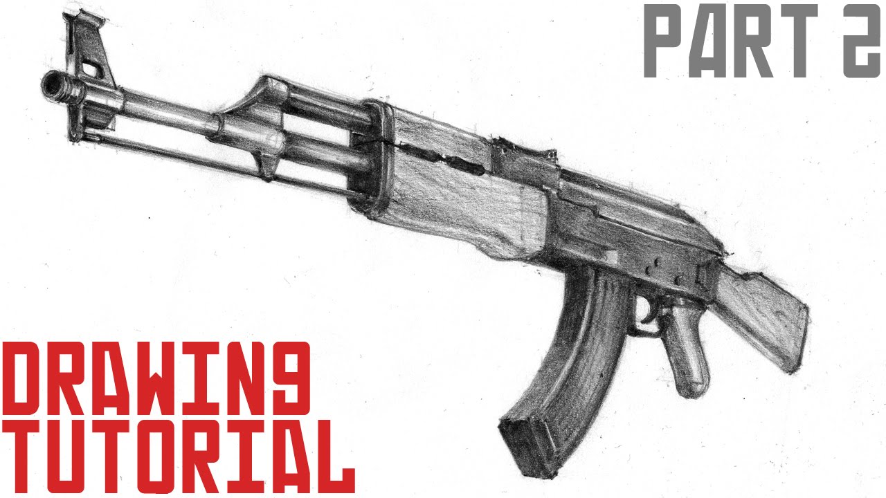 1280x720 How To Draw Ak 47 In 3d (Part 2)