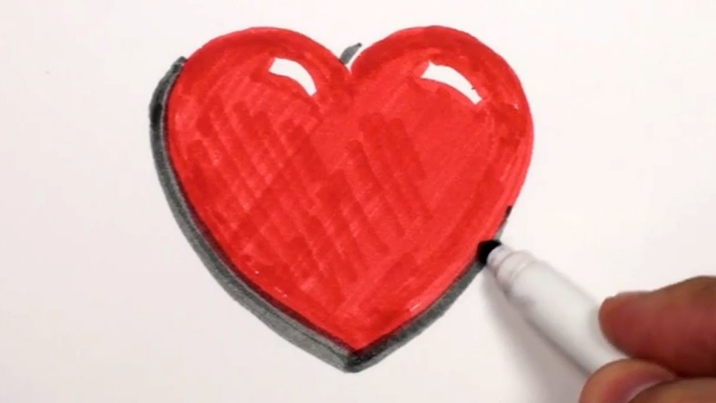 1024x576 How To Draw A 3d Heart How To Draw A Heart