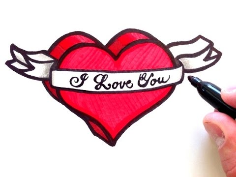 480x360 How To Draw A 3d Heart With Ribbon