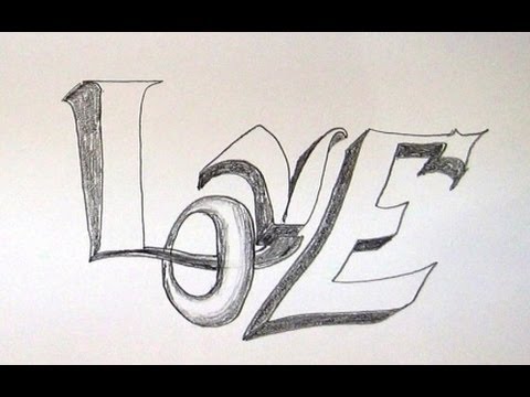 480x360 How To Write Love In 3d Unique Style Drawing 3d Letters Step By