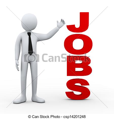 450x470 3d Man Jobs Word Presentation. 3d Illustration Of Drawing