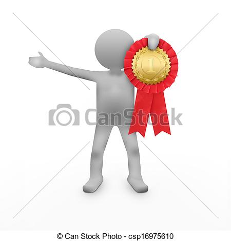 450x470 3d Man With An Award Clipart