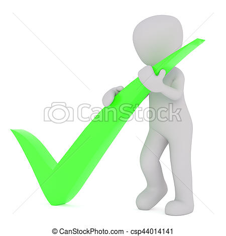 450x470 3d Man With Green Check Mark. Faceless 3d Man Figure Drawing