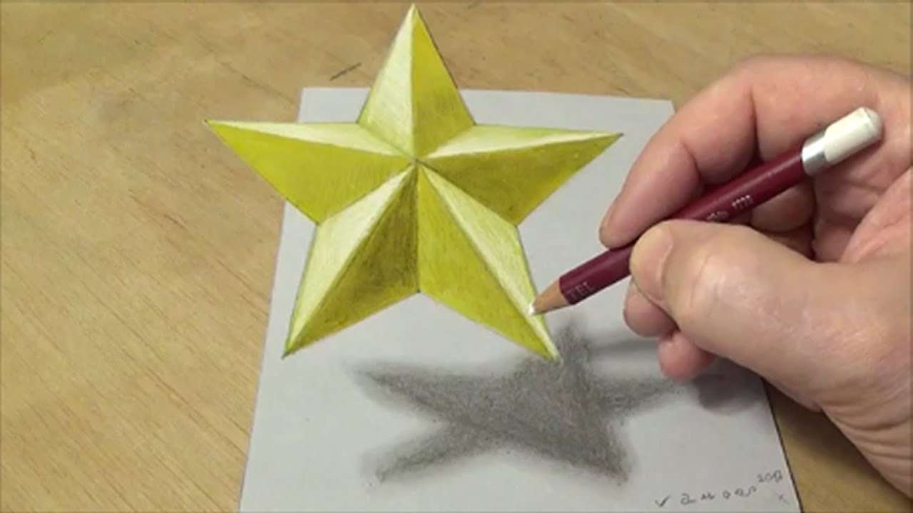 1280x720 How To Draw 3d Star