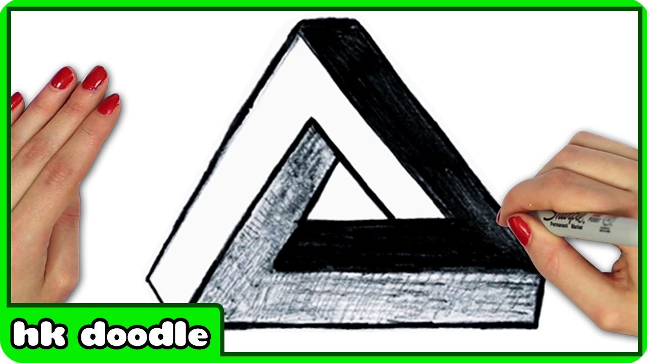 1280x720 How To Draw The Impossible Triangle 3d Optical Illusion Easy