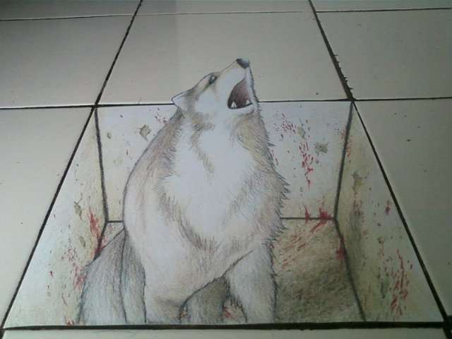 640x480 3d Wolf In My Floor By Vioem