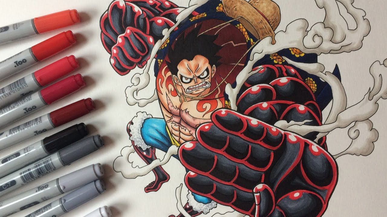 1280x720 Drawing Monkey D. Luffy Gear 4