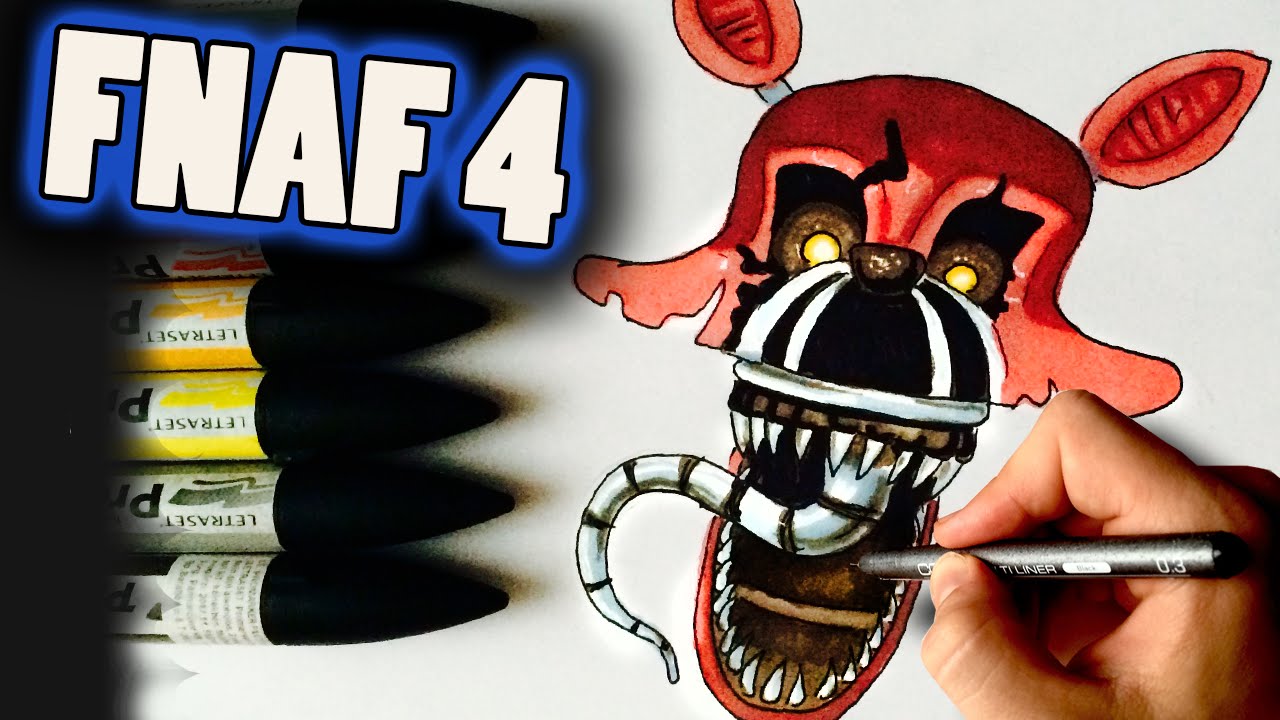 1280x720 How To Draw Nightmare Foxy From Fnaf 4 Step By Step Drawing Lesson