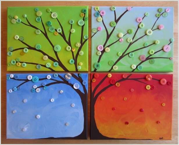 616x500 This Four Seasons Button Tree Wall Art Is Just Beautiful