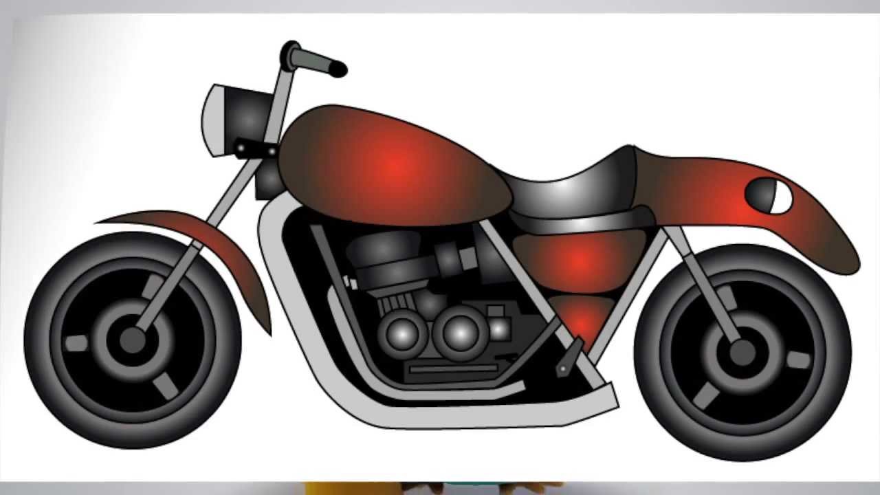 1280x720 How To Draw A Motorbike Step By Step