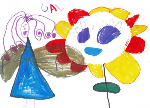 500x359 Fairy With Big Flower ) I Her Drawings Big Flowers