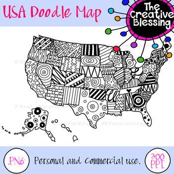 350x350 Usa Doodle Map America Printable Handout Map America, Doodles