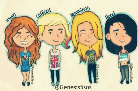 480x316 Drawing Of 5sos As Girls On We Heart It