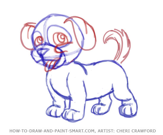 550x458 How To Draw A Puppy