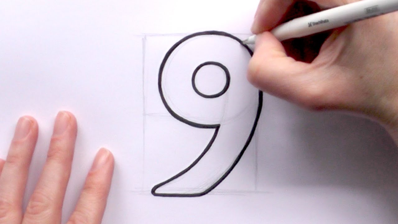 1280x720 How To Draw A Cartoon Number 9