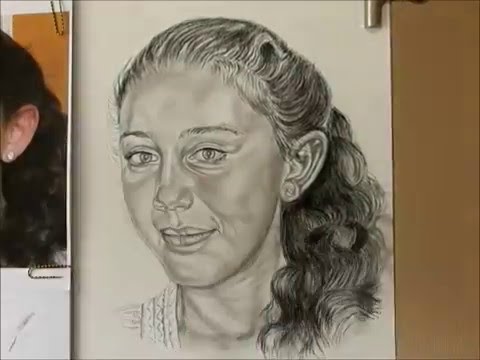 480x360 Charcoal Pencil Portrait Drawing Of 9 Year Old Girl.