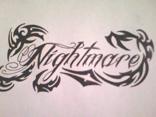 320x240 Nightmare Wording With Tribal (A7x) By Gbftattoos