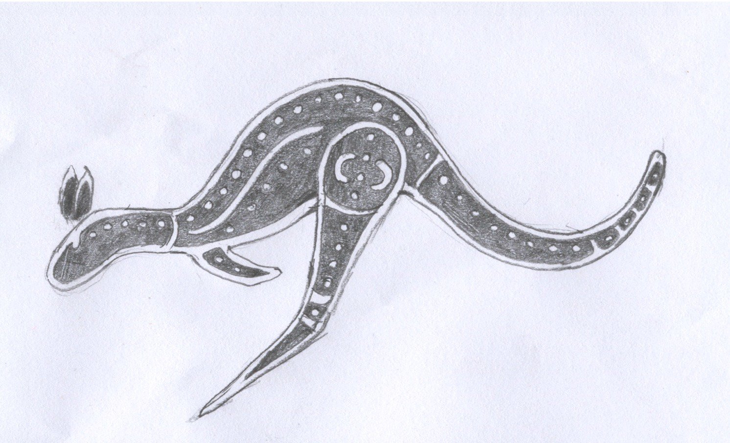 1492x905 Aboriginal Kangaroo Drawing By Pessimistic Orange