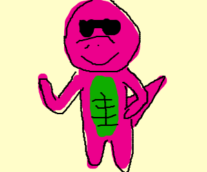 300x250 Barney The Dinosaur With Abs.