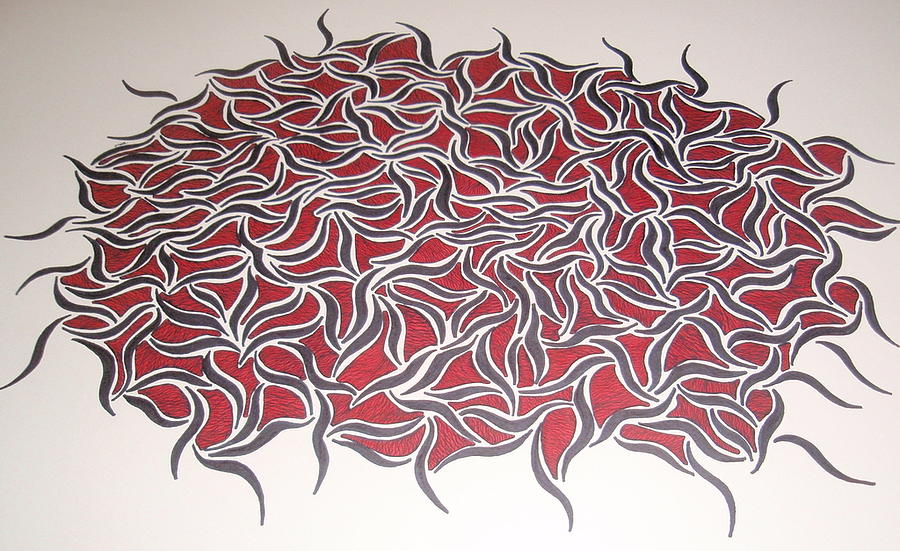 900x551 Red And Black Abstract Design Drawing By Beth Akerman