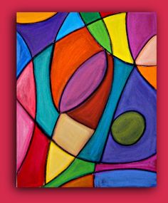 236x285 Bright Colorful Original Abstract Painting Large Wall Art Fine Art