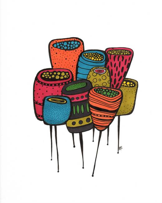 520x650 Unique Abstract Flower Drawing By Nikol Wikman